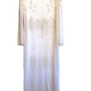 Ivory Floral Beaded Sister Max Wedding  Evening Prom Formal Dress